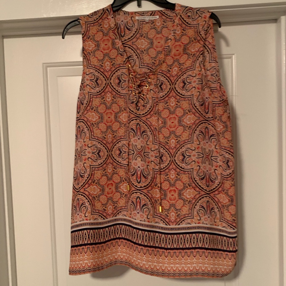 Sleeveless Lace Up Top